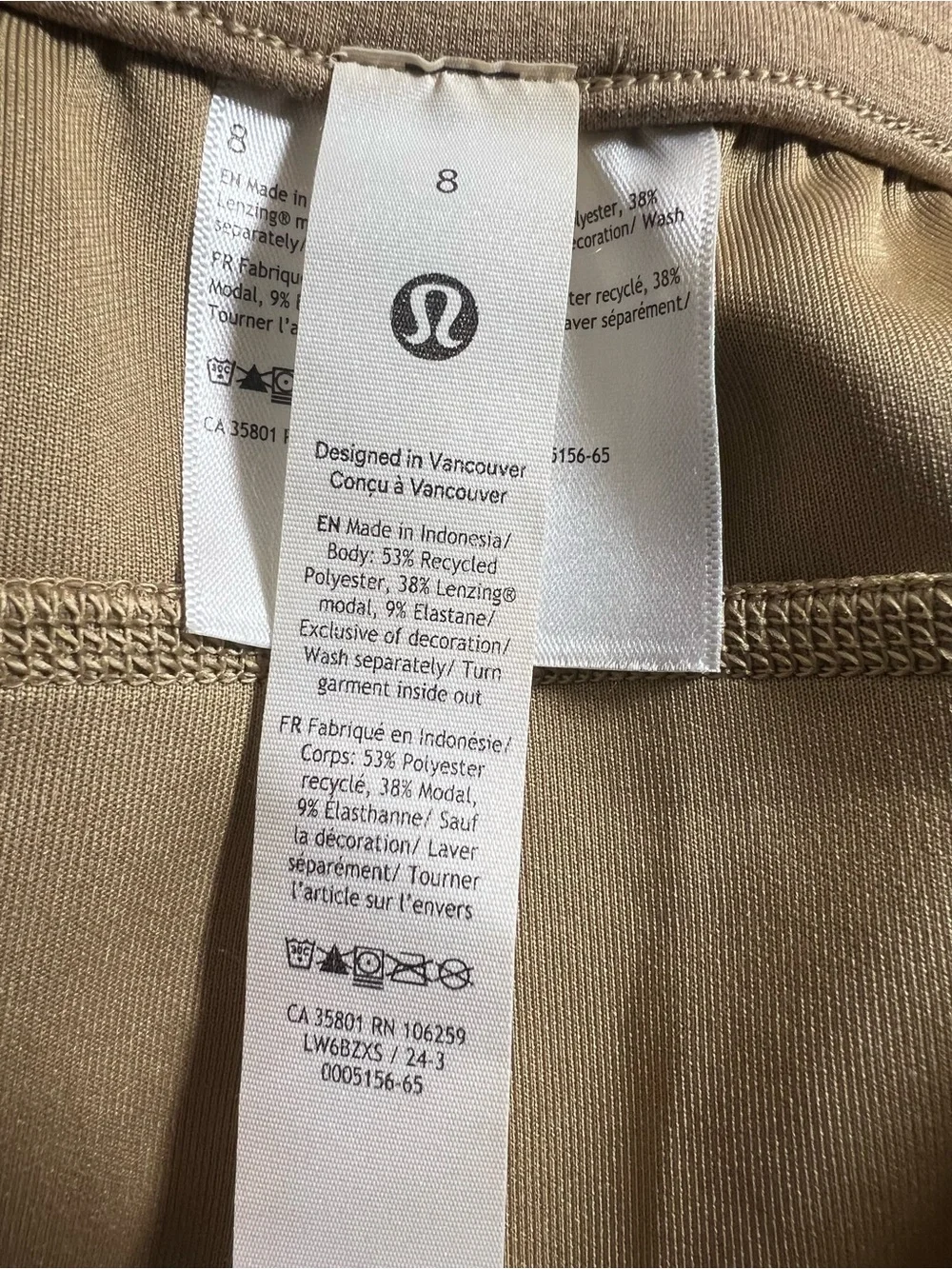 Lululemon Softstreme High-Rise Straight-Leg Cropped Pant Women's Filbert Tan 8